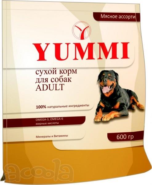 Корм для собак YUMMI PREMIUM  МЯСНОЕ АССОРТИ, 600 гр.
